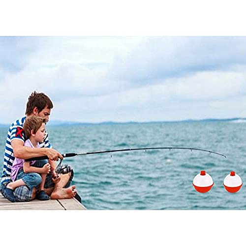 pizarra 30Pcs Fishing Bobbers 1 Inch, Button Fishing Floats Red and White,Fishing Float and Bobbers