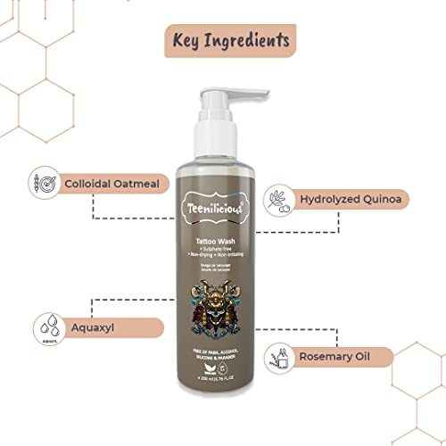 Teenilicious Tattoo Wash For Men & Women | Sulphate Free | Non Drying & Irritating | Free Form Silicones, Paraben & Paba - 200ml - Image 4