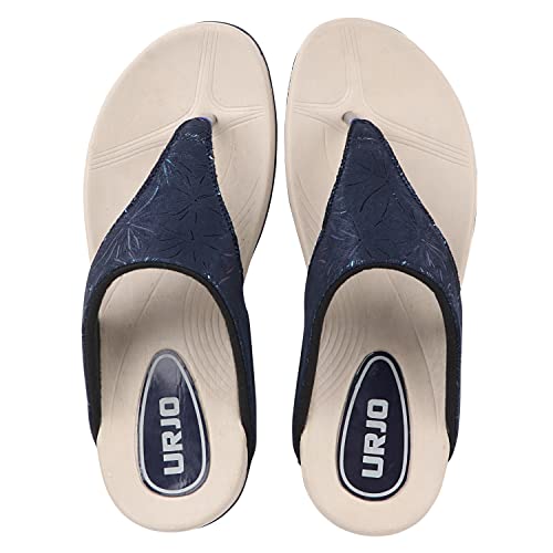 Image of URJO Women's Slippers /FlipFlops Lightweight Super Flexible Arch Support Durable Anti Skid & Stylish Dailywear Slippers /FlipFlops for Women