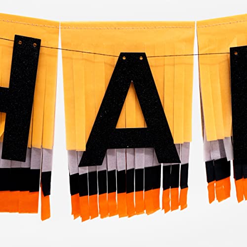 Image of Meri Meri Happy Halloween! Fringe Garland (Pack of 1), 9.75' Strand with Excess Cord, Reusable Halloween Garland Party Decorations