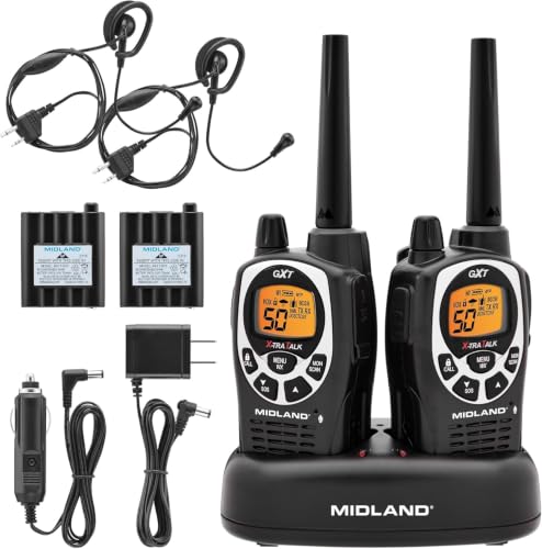 Midland GXT1000VP4 GMRS Two-Way Radio (50 Channel, Long Range, 142 Privacy Codes, SOS, NOAA,...