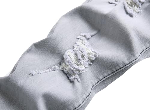 Men's Ripped Jeans,Slim Fit Distressed Straight Leg Fashion Denim Pants4