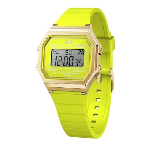 ICE-WATCH - Ice Digit Retro Sunny Lime - Montre Verte pour Femme avec Bracelet en Plastique - 022054 (Small)