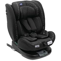 Silla Chicco Polly 2 Start Chicco Unico Evo i-size, Silla de Coche Isofix, Giratoria Rotación 360°, Bebés y Niños de 40-150cm, Hasta 12 Años, Reductor Recién Nacido, Ajustable, Reclinable, Negro