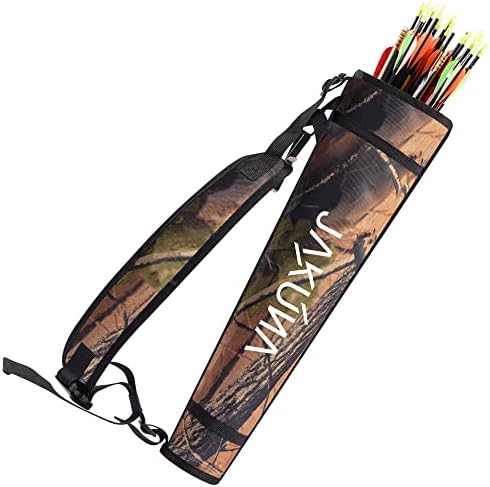 JAKUNA Hip and Back Quiver for Arrows - Camo Arrow Quiver for Kids and Adults - Adjustable Arrow Holder with a Padded Strap and Belt Clip - Archery Accessories for Field and Practice (Camo)