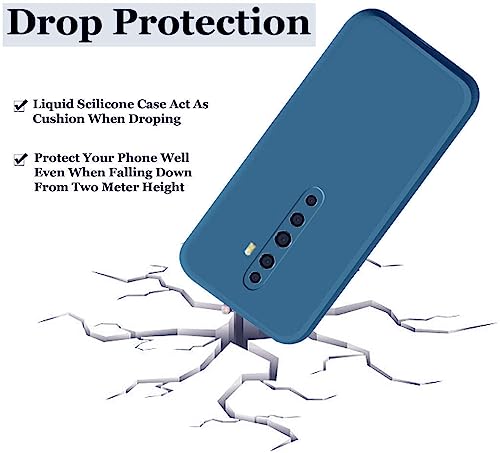 Image of A rtistque Liquid TPU Silicone Matte Shockproof Flexible with Camera Protection Soft Back Cover Case for Oppo Reno 2Z / Oppo Reno 2F - Blue