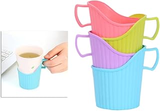 Zerodeko 10pcs Cup Cases Plastic Disposable Anti-scalding Anti-scalding Insulated Cup Cover Cup Case Cup Holder for Home Use Paper Cups Anti Spill Cup Holder