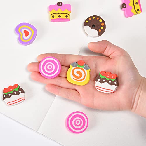 Cake Erasers For Kids - 18Pcs Mini Novelty Cute Fun Food Pencil Erasers For School Classroom Rewards Party Favors And Birthday Gifts #TOP2
