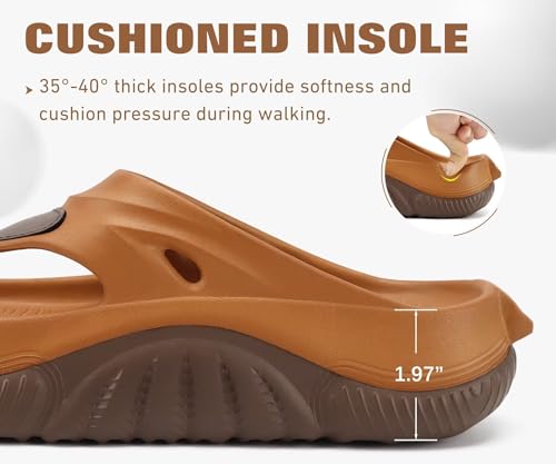 Image of COFACE Men Orthopedic Footbed Flip Flops Fabric Toe Post Beach Sandals Size 7-15