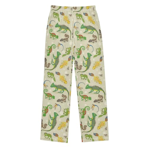 ZZKKO Cartoon Style Lizards Boys Pants for Kids Jogger Pants with Pockets S-XL