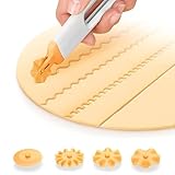 COYUN 4 in 1 Profi-Teigkarte, Küchenmesser Pizzaschneider Teigmesser, Dekorativer Rollenschneider, PP Material