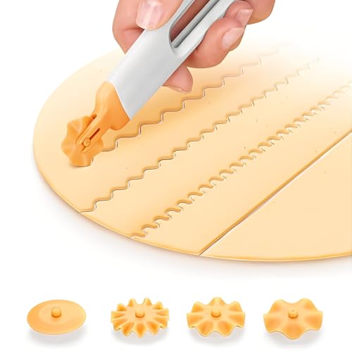 COYUN Professional Corne à pâtisserie Souple, Couteau de Cuisine, Coupe-Pizza, Couteau à pâte, Coupe-Rouleau Décoratif, Matériau PP
