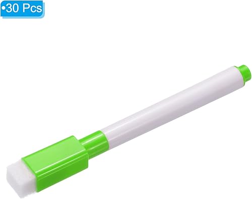 Miniatura 3 de PATIKIL Rotuladores de borrado en seco, paquete de 30 unidades, tinta verde, punta fina, bajo olor, pizarra blanca con tapa de borrador para