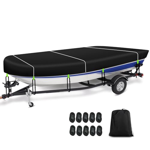 Heavy Duty Jon Boat Cover 14-16 ft, Waterproof Boat...