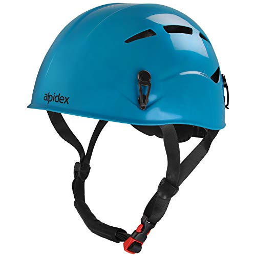 ALPIDEX Kletterhelm | Norm EN 12492 Kletterausrüstung Hartschalenhelm | Universal Passend | Robust | Klettersteighelm | Jugendliche | Erwachsene, Farbe:Turquoise Blue