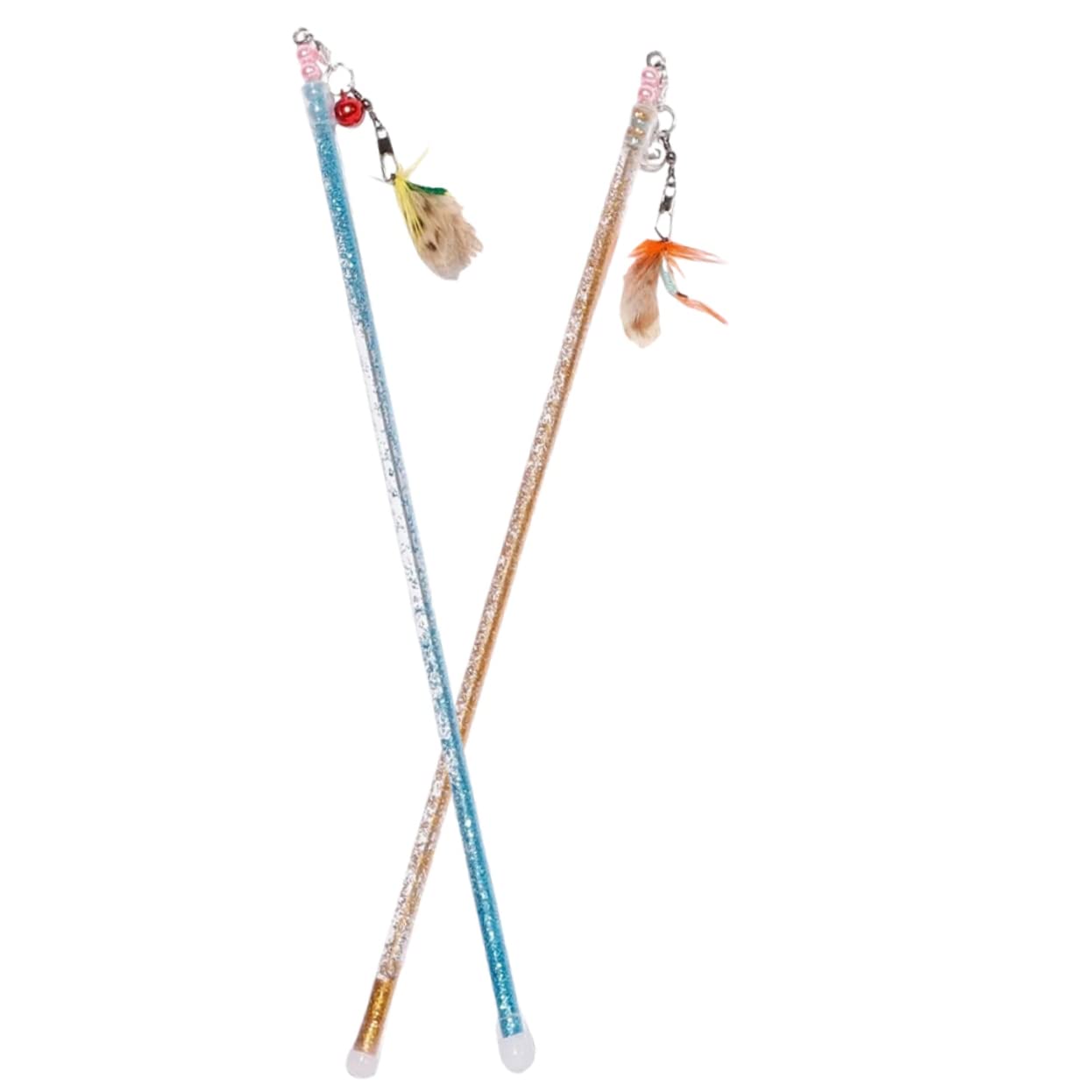 POPETPOP 8 STK Katzen-Teaser Go Cat Teaser Zauberstab Katzenspielzeug Für Wohnungskatzen Spielzeugaufsätze Für Katzenzauberstäbe Katzenspielzeug Zauberstab Sport Blinddarm Acryl