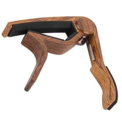 Capos en métal, Capo de guitare portable ergonomique à dégagement rapide pour instrument(Grain de bois profond) - Les Beatles, Paul McCartney, John Lennon, RIngo Starr, George Harrison