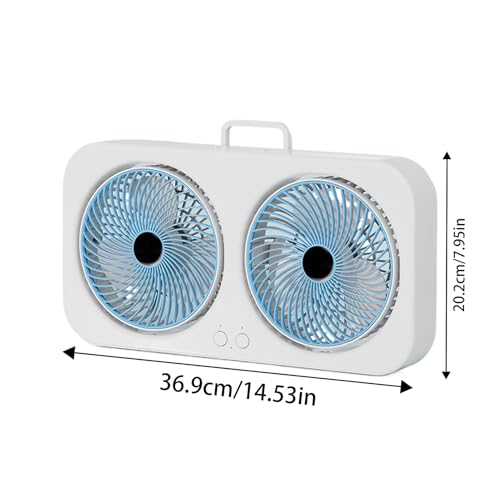 Ventilateur double tête rechargeable USB silencieux de table - 5