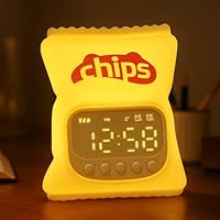 MASHI Chips Alarm Clock with Night Light, ok to Wake Clock for Kids, Cute & Funny Halloween Night Light, Snooze, Toddler Sleep Training Clock,Gift for Kids