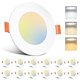 loch decke lampe 💡【Breite Anwendung】Led einbaustrahler flach Keine schädliche Strahlung, kein flimmern, gut für den augenschutz, sorgen für ein angenehmes Raumgefühl, perfekt für Wohnzimmer, Kinderzimmer, Küche, Schlafzimmer, Badezimmer, Flur, Büro und mehr.