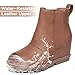 Athlefit Women's Wedge Boots Comfortable Ankle Wedge Brown Booties