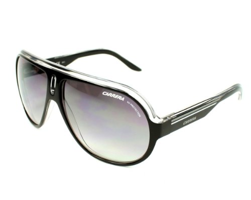 Carrera Speedway/S Pilot Sunglasses, Black Crystal Silver Frame/Gry Mir Grd SLV Lens, 65 mm