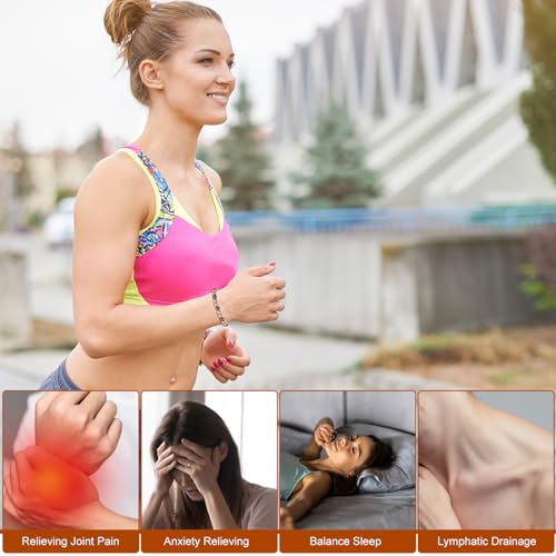 Copper Bracelet for Women and Men Hematite Beaded Stretch Bracelet with Healing Crystals Adjustable Chakra Balancing Jewelry for Energy Anxiety Relief Gift for Friends Couples Family3