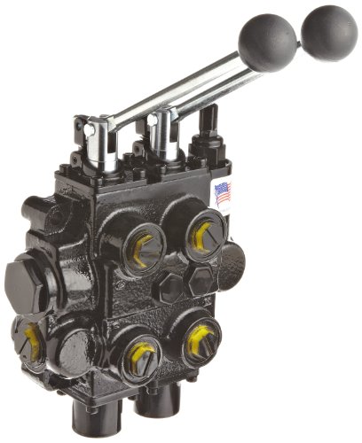 Prince RD526CCAA5A4B1 Directional Control Valve, Monoblock, Cast Iron, 2 Spool, 4 Ways, 3 Positions, Tandem, Spring Center, Lever Handle, 3000 psi, 25 gpm, In/Out: #12 SAE, Work #10 SAE