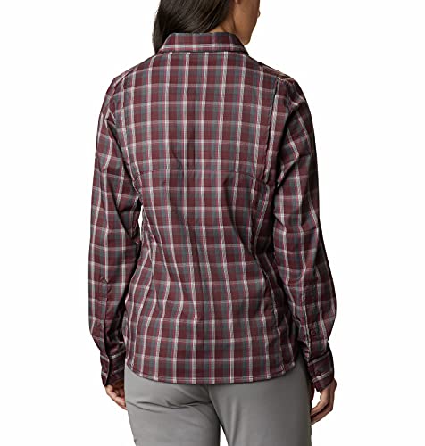 Columbia Women's Silver Ridge Lite Long Sleeve Shirt, Malbec Plaid, X-Large