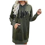 luohaibell Sudadera con capucha para mujer, de manga larga, informal, con bolsillo, ejército verde, S