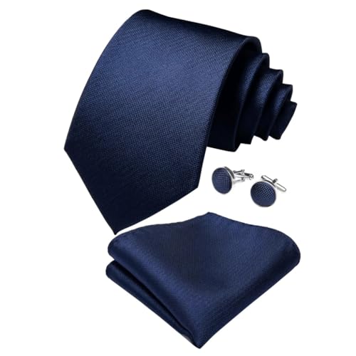 Corbata sólida para hombre con set de accesorios