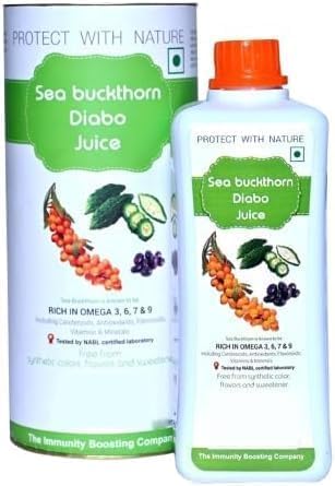 SH Sea Buckthorn DIABO Jui.ce - 250 Ml 8.45 Fl Oz - Omega 3 6 9-50 Serves - Sea Buckthorn Pu.lp, 1Pack