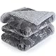 PETTOM wasserdichte Hundedecke, 145 * 127cm Sherpa Fleece Haustierdecke, Hundedecke Sofaschutz Waschbar Beidseitige, Grau