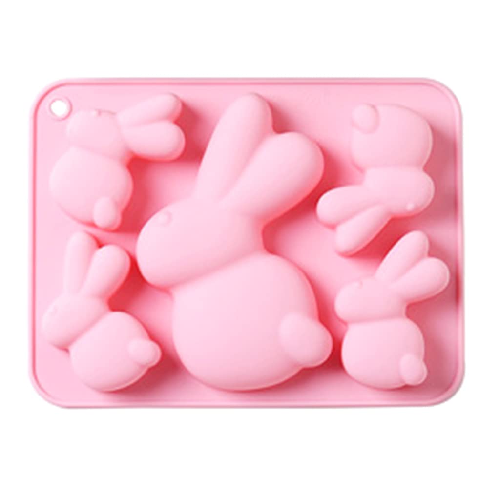 Elnwnnkc 5 Holes Shape Scented Mold Plaster Art Craft Soap Making Cake Home Decoration Fondant Silicone Candy Molds Shapes