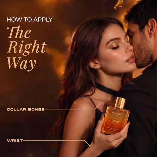 Image of Bellavita Luxury Honey Oud Eau de Parfum | 100 ml (3.4 fl.oz.) | Perfume for Men and Women | Sweet Honey, Bergamot, Oud, and Amber Notes | Women's Day Special