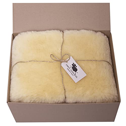 Cakla Lammfell Echt 110-120 cm - Schaffell Echt Groß - Fellteppich - Weich und Flauschig - Fell für Stühle - Lammfell Teppich - 100% Bio - Schafsfelle - Dekofell - Schafsfell Felle - Deko Fell