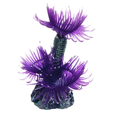 shyymaoyi Colorful Artificial Coral Simulation Plant Ornament for Aquarium Fish Tank Purple Cover
