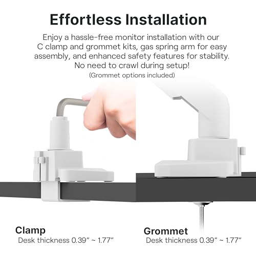 Image of Pixio PS2D White Ultrawide Heavy-Duty Premium Dual Monitor Arm Stand Desk Mount - Fits up to 35 inches Two Monitors, Weights up to 33 lbs Each, Compatible with VESA 75x75mm 100x100mm