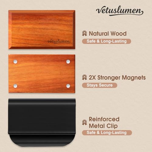 Image of Car Air Freshener - 3 Pack (Amber-Teak-Pine) Wooden Air Freshener, Natural Essential Oil Scents, Car Accessories for Women, Smell Good Premium Automotive Gift Set - Metal Clip Included