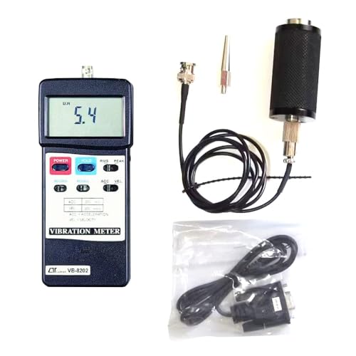 VB‑8202 Vibrometer/Vibration Analysis Meter/Digital Vibration Tester – Accurate Industrial Machine Monitoring, Large Display, Data Hold, RS‑232 for Equipment Diagnostics, Motors.
