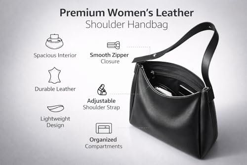Image of PAVILONN Women Shoulder Purse Office Tote Work Handbag Structured Carry Bag with Large Capacity Travel Satchel Elegant Professional Ladies Fashion Accessory for College Shopping Everyday Use | Premium Leather Bags, Large Capacity Totes, Adjustable Strap Bag, Spacious Office Bags, Lightweight Lady Bag, Elegant Travel Bags