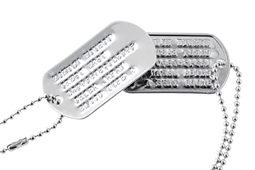 新品タグ付✨OROBIANCO 編み込み　ベスト　凹凸　立体　ロゴ刻印ボタン Amazon.co.jp: ドッグタグ 凹刻印 2枚セット ミリタリー 自衛隊