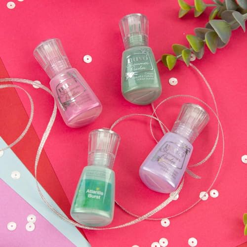 NUVO Paquete de 4 polvos brillantes, pigmentos de mica vibrantes y brillantes para efectos impresionantes