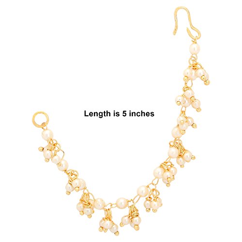 Jwellmart Indian Bollywood Gold Plated Faux Pearl Ear Chains for Earring support Traditional Jewelry2