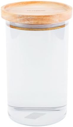 Peterson Housewares Glass Canister with Wood Lid, Large, Clear