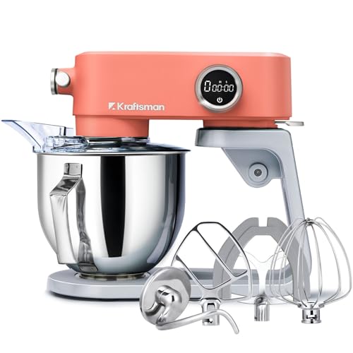 Kraftsman Full Metal Stand Mixer, 5L Kitchen Food Mixer for Baking with Stainless Steel Dough Hook,...