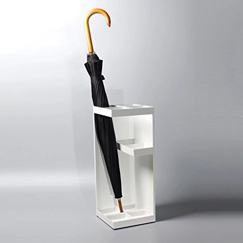 Preisvergleich Produktbild JBZP (L20xW20xH50cm) Weißer moderner kreativer quadratischer Metallregenschirm-Standplatz mit Aufbewahrungsständer, kein Regenschirm