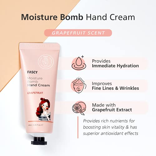Fascy Scented Moisturizing Hand Cream Grapefruit, Anti-Wrinkle Hand Cream, Travel Size Moisturizing Lotion, Hand Cream For Dry Cracked Hands, Hand Moisturizing Lotion 1 Set | 1.4Floz #TOP1