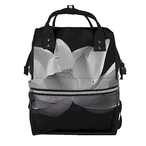 Sac à dos momie étanche imprimé lotus : grand sac à langer multifonctions pour maman et papa
