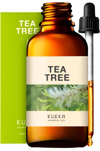 Aceite Esencial de Árbol de Té Kukka - Aceite de Árbol de Té Puro y Natural para Difusor de Aromaterapia, Bombas de Baño, Jabones y Velas - 118ml Cover